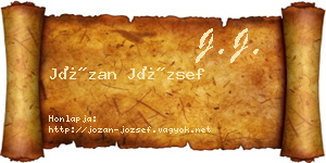Józan József névjegykártya