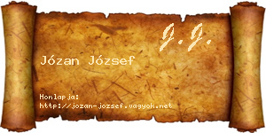 Józan József névjegykártya